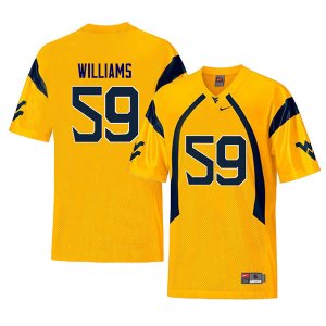 Men's West Virginia Mountaineers NCAA #59 Luke Williams Yellow Authentic Nike Retro Stitched College Football Jersey TN15S72HJ